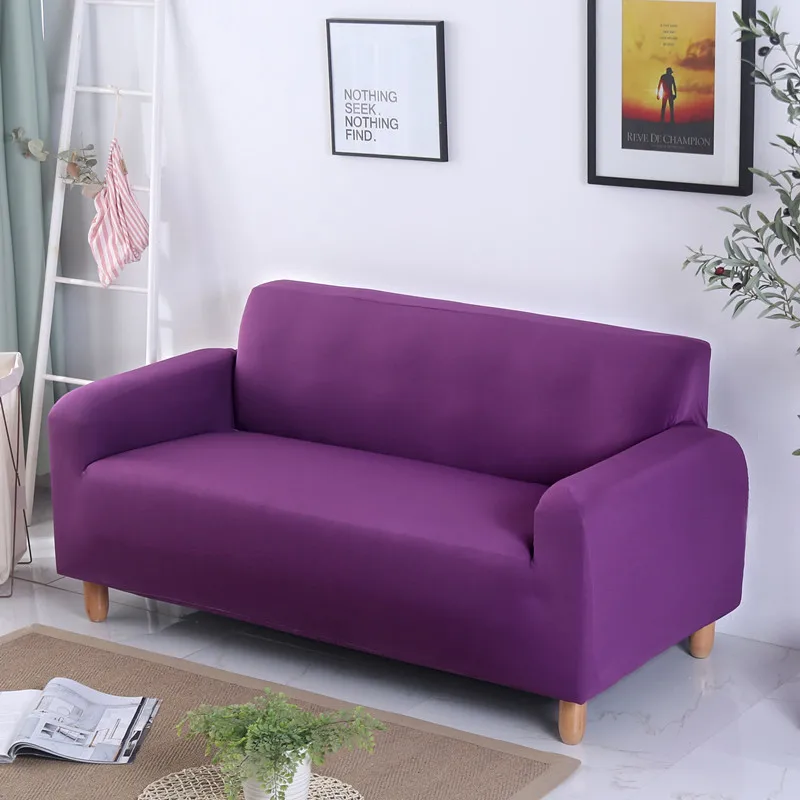 Анти-грязный сплошной цвет универсальный диван Чехлы для дивана черный чехол для гостиной эластичные покрывала на диван-кровать эластичный местный