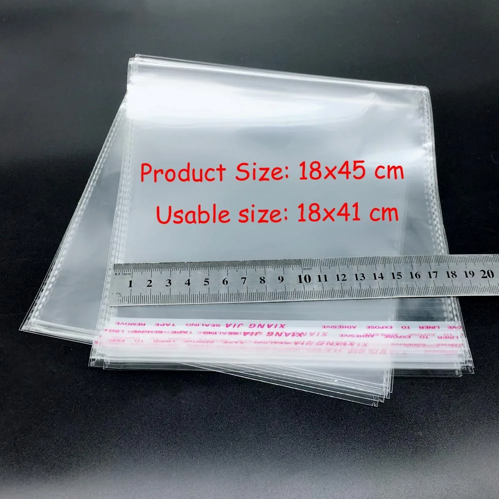 

18x45cm Self Adhesive Plastic Bag OPP Transparent Packaging bag(7"x15.7")