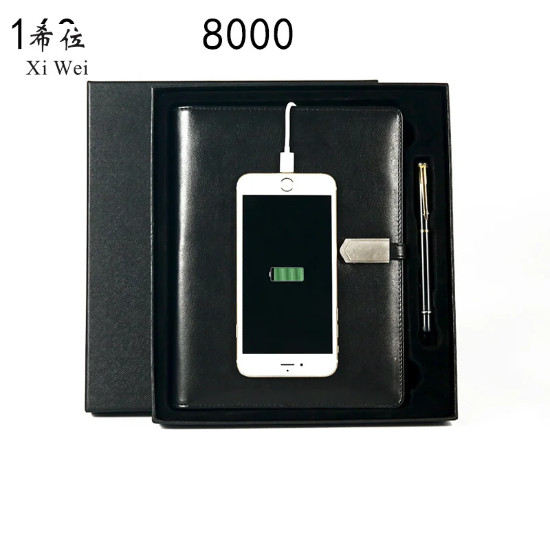 

Power bank Stationery Notebook Set With Chargingusb Mobile Power Diaryleather Jouranl