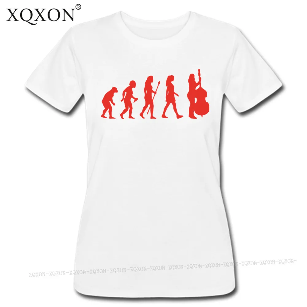 XQXON женская футболка с двойным басом Evolution летняя новая хлопковая коротким