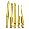 5pcs/lot titanium coated hex glass tile drill bit Set for Wall carbide Mable tile ceramics glass Granite Spear Point Cross Head ► Photo 3/5