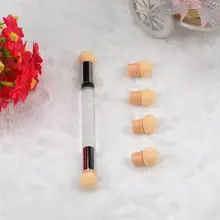 Beauty Girl Painting Draw Brush Set Glitter Powder Picking Dotting Gradient Pen Brush + 6 Sponge Nail Art Tools Sep 12
