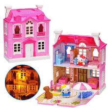 DIY милый кукольный дом реалистичный 3D пластиковый кукольный домик собрать кукольный домик двухэтажный вилла модель игрушки для детей лучшие подарки