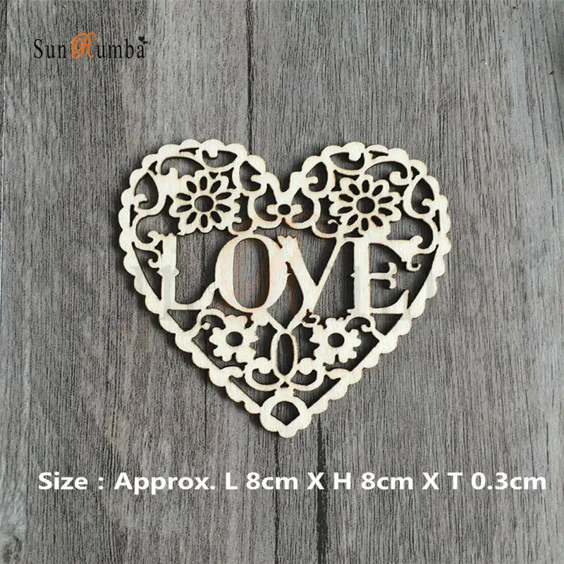 Rustic Wedding Decor Wooden Heart PUW-007-009-03