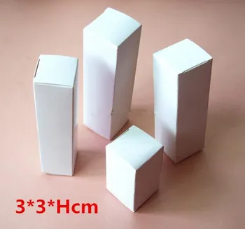

50pcs/lot-3*3*(5-11)H Blank White Paper Packaging Box for facial cream cosmetics handmade soap gift storage boxes valve tubes