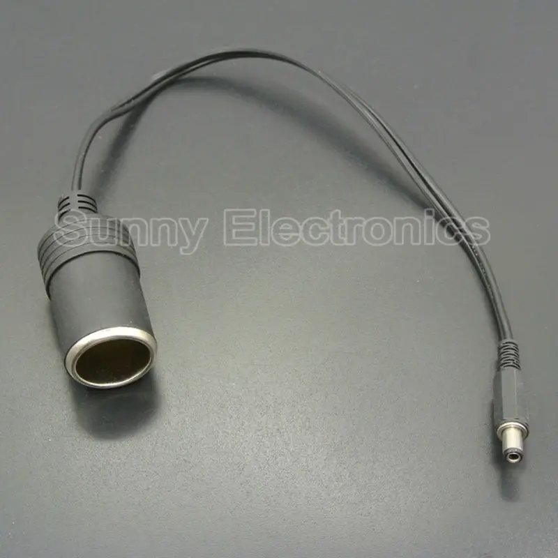 

High Quality 12V Female Car Cigarette Lighter Socket Plug Connector Charger Cable Adapter DC 5.5 * 2.1mm 5A Amper