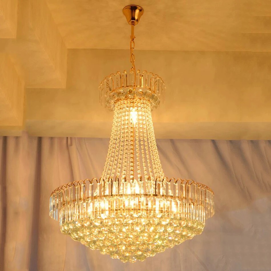 

Royal Empire Golden k9 Crystal chandelier Light French Crystal Ceiling Pendant Lights D600mm X H700mm