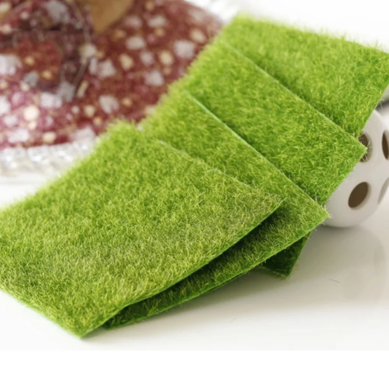 

15x15cm Garden Simulation Plants Mini Artificial Fake Moss Decorative Lawn Turf Green Grass Micro Landscape Decoration