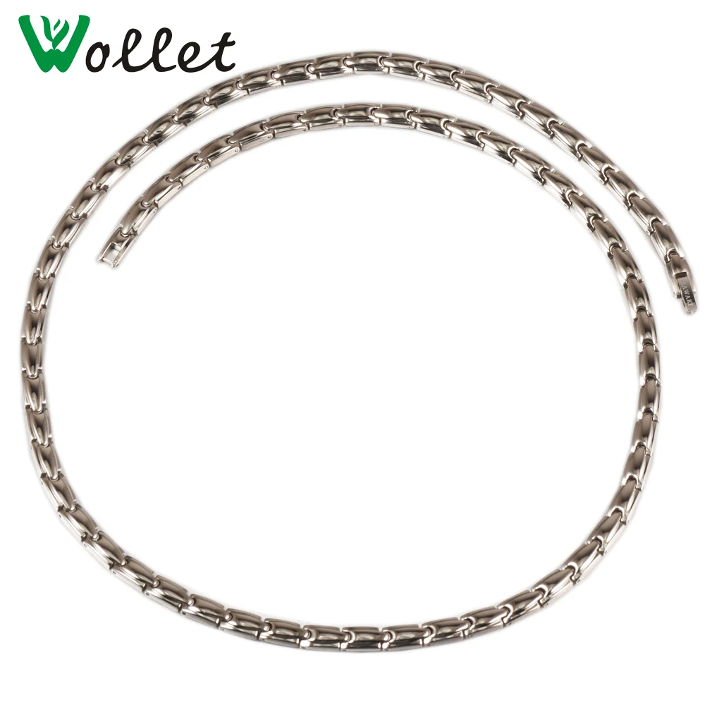 Wollet Jewelry Pure Titanium Necklace Men Women Negative Ions Healthy Energy Gourd Shape Purify