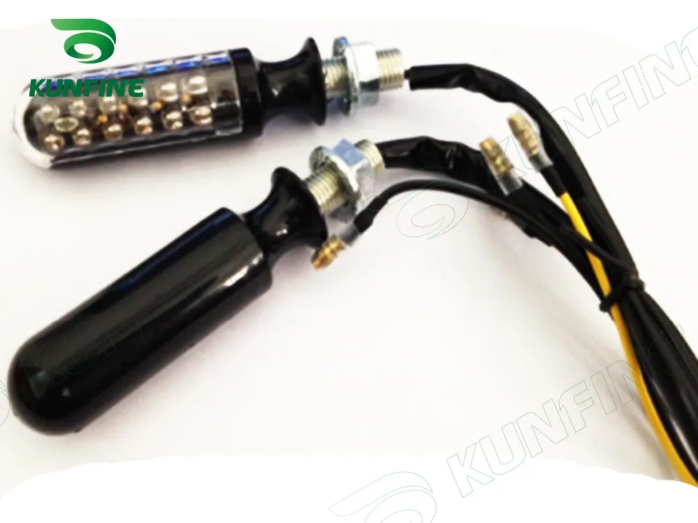 KUNFINE 12V Motorcycle turn Signals Indicators lights Direction Indicator lamp 12 leds round stripe Amber lamps |