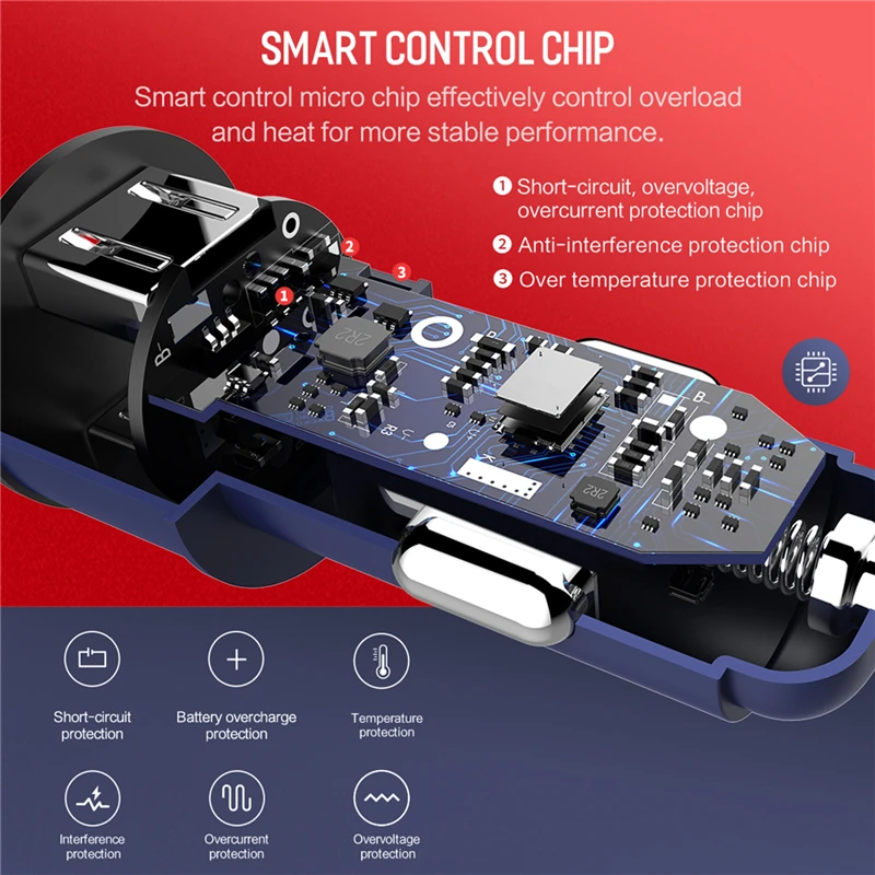 نوع C شاحن سيارة ، روك Sitor 5 V 3.4A سريع شحن نوع-C المعادن العالمي ل فون 8 X سامسونج غالاكسي S8