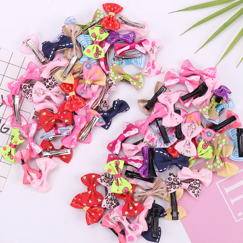 butterfly hair clips 20PCS Mix Color Mini Bow Barrettes Sweet Girls Solid Dot Stripe Hair Clips Kids Hairpins Hair Accessories for Women Girls head wrap for women