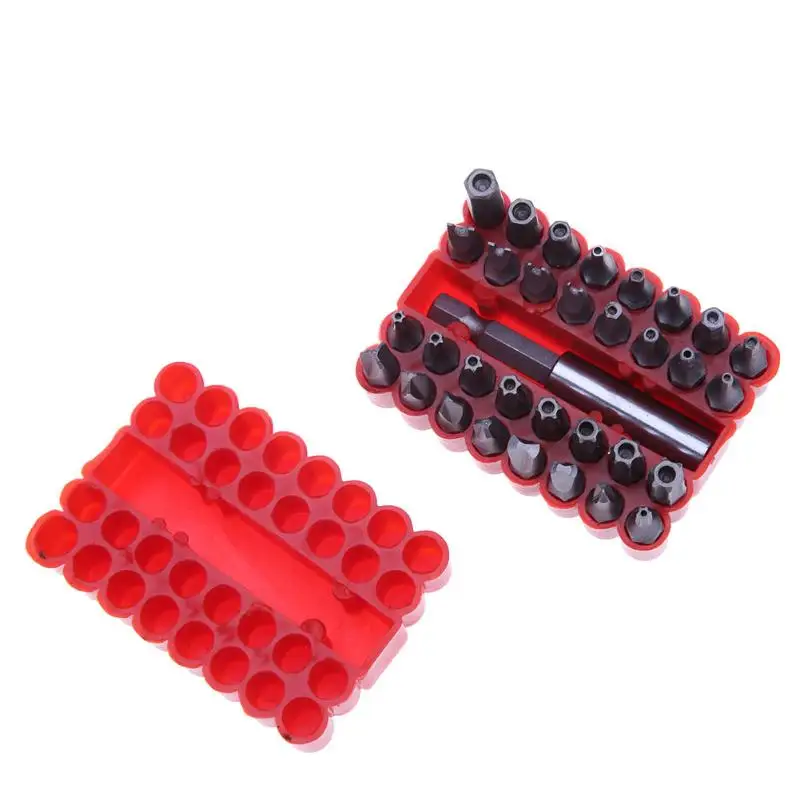 33pcs Security Bit Set Tamper Proof Torx Spanner Screwdriver Star Hex Holder DT