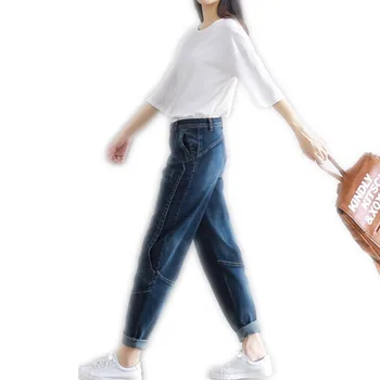 

Plus Size 4XL 2019Jeans Harem Pants Women Trousers Casual Top High Quality Loose Denim Pants High Waist Jeans Women Jeans CQ926