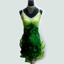 Стиль, костюм для латинских танцев, сексуальное платье с блестками и бриллиантами для латинских танцев для женщин, платья для латинских танцев, S-4XL