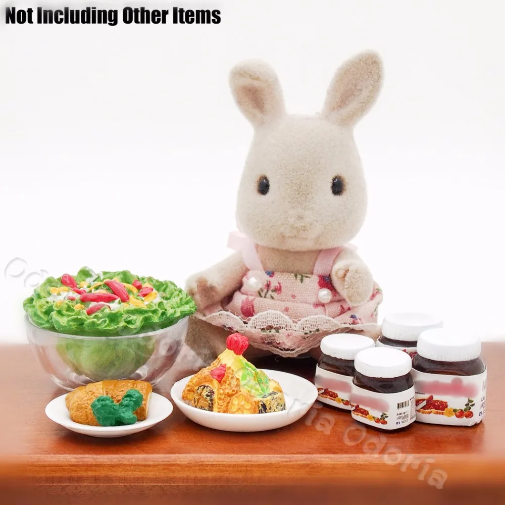 Odoria 1:12 Miniature 4PCS Chocolate Spread Bottles Model 2 Sizes Kitchen Set Dollhouse Accessories Doll House Decoration