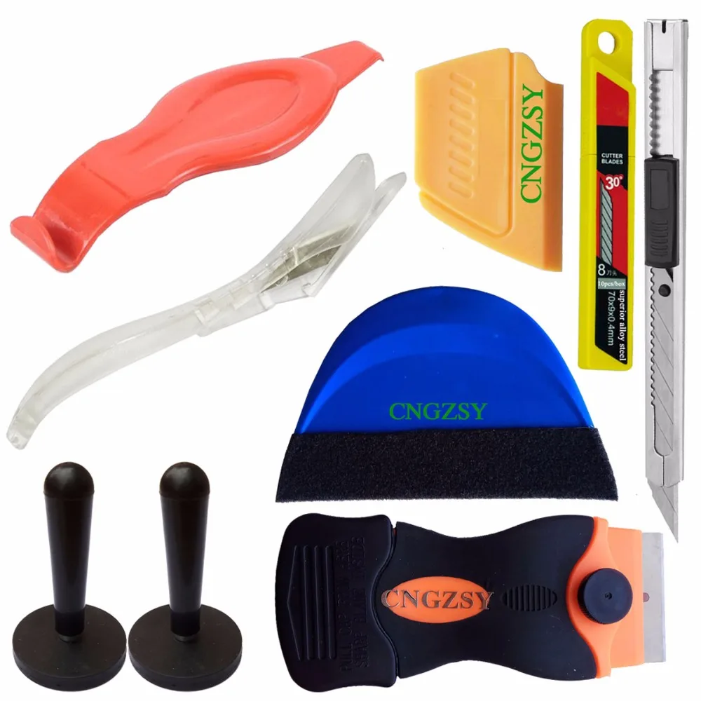 

CNGZSY Stickers Film Wrapping Tools Kit Car Body Vinyl Window Tint Squeegee Cutter Knife Blades Magnet Holders Razor Scraper K85