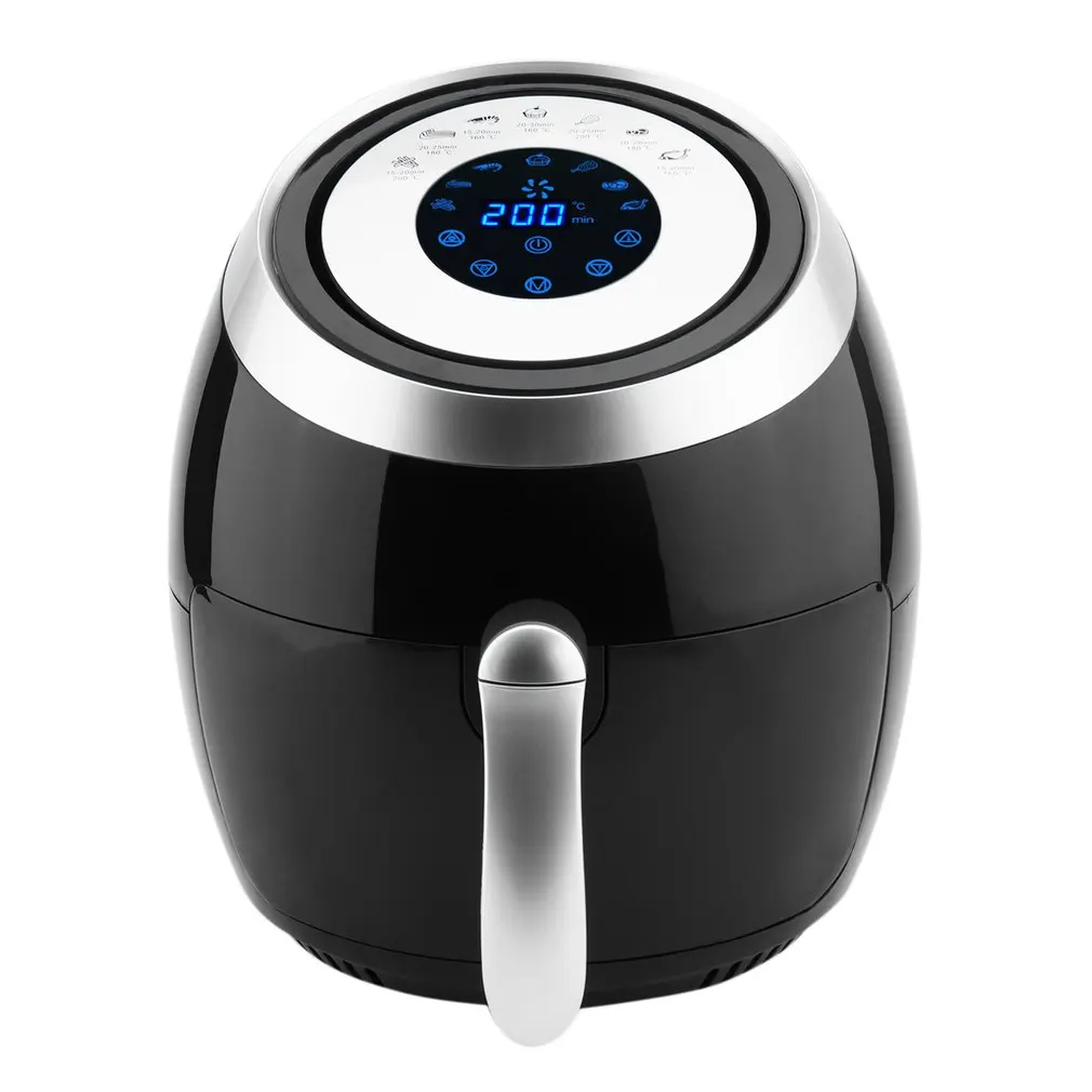 

1400W 3.6L Large Capacity Intelligent Temperature Control Commercial Electric Air Fryer Smokeless Kitchen Cooker EU Plug Black
