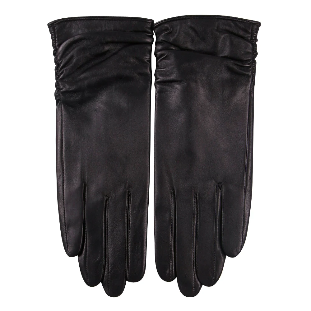 Genuien Leather Gloves Female Thicken Plush Lined Keep Warm Winter Touchscreen Driving Fashion Sheepskin Woman Gloves L17011C-9