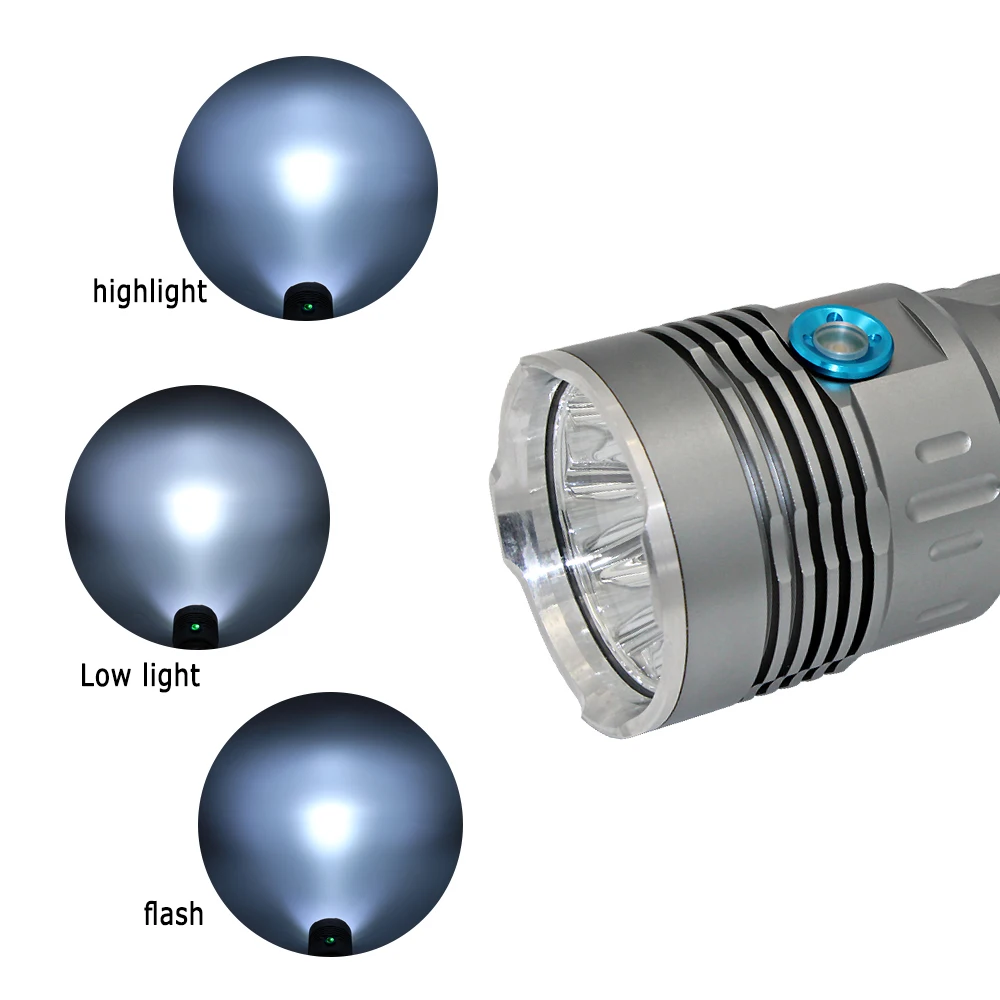 Мощный 8500LM 8x XM L T6 светодиодный светильник вспышка 3 режима Torchs фонарь + 4x18650