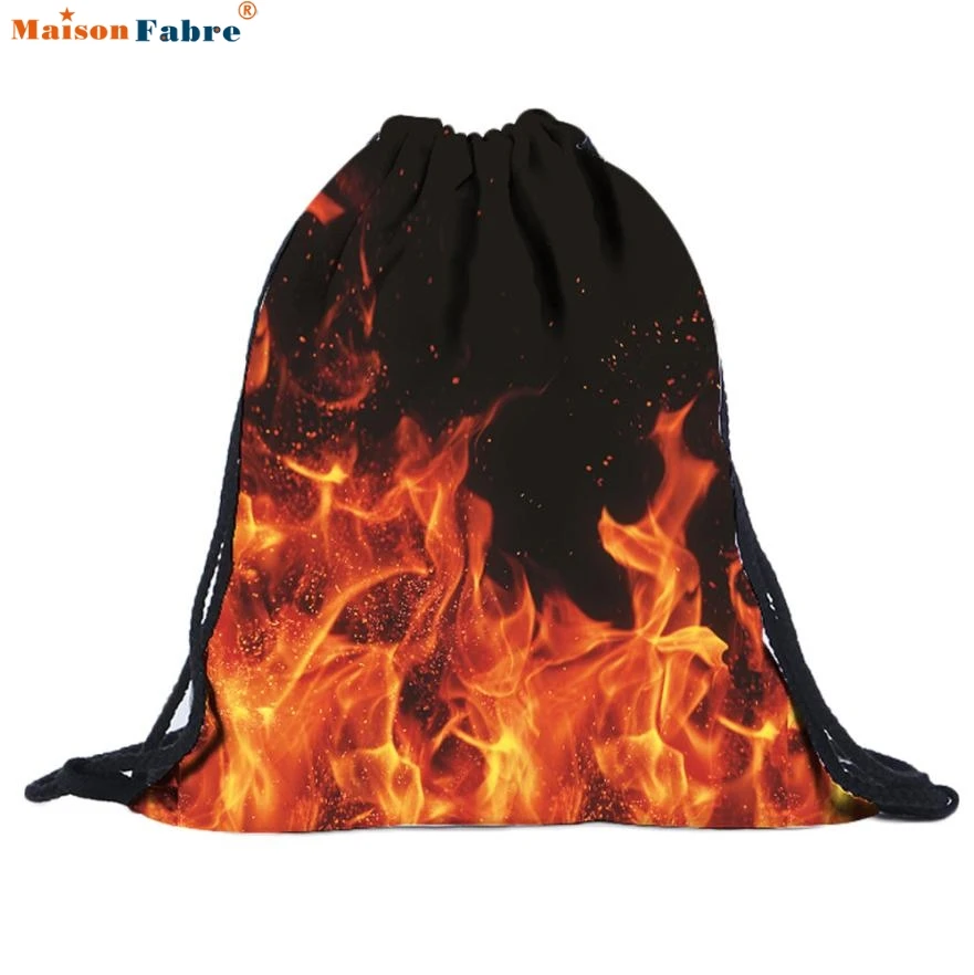 

Unisex Flame Backpacks 3D Printing Bags Drawstring Backpack Comfystyle