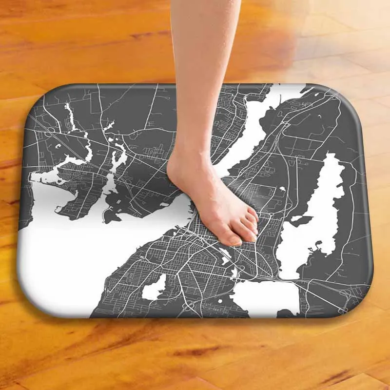 Classic Style Area Rug Geometric Printed Carpets Non-slip Kitchen Living Room Rug Bathroom Anti Sand Beach Mat For Badroon