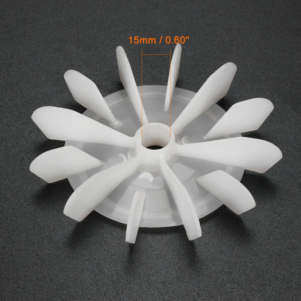 White Plastic D Shaft Replacement 6/12 Impeller Motor Fan Vane for Home DIY Uxcell 1pcs 120x15mm/140x16mm/140x18mm/148x20mm turbo fan