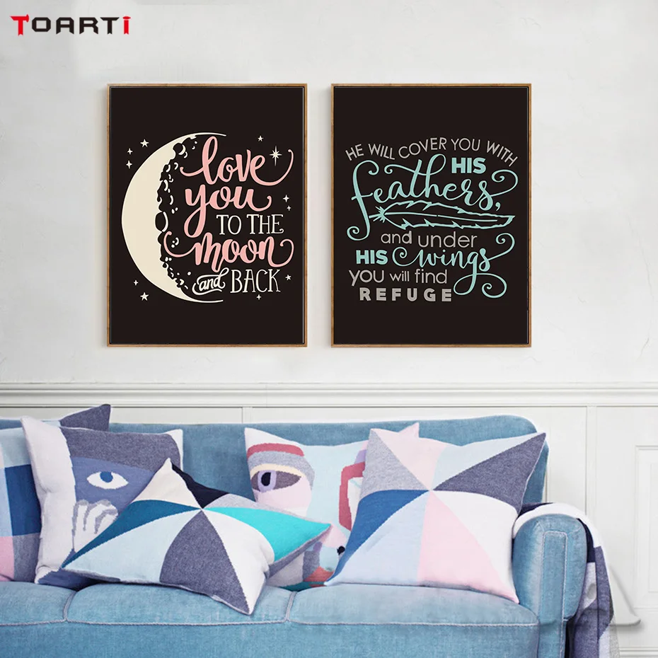 Love you to the moon Canvas Painting (5)