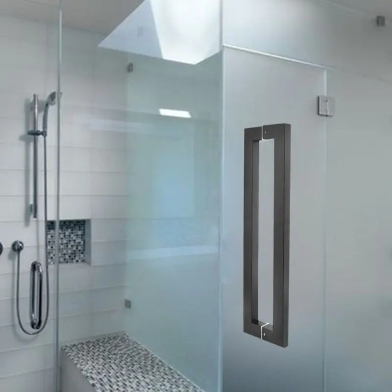 

304 Stainless Steel Square Matte Black Glass Door Handle Sliding Wood Door Handle