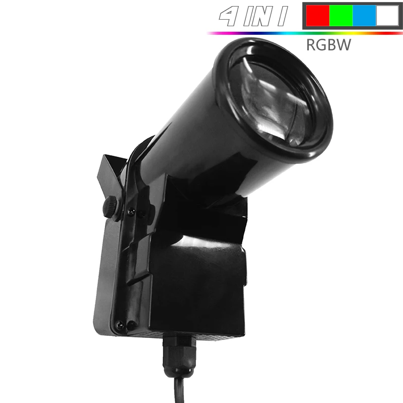 DJworld LED Spotlight With DMX512 10W RGBW LED Business Lights with Professional for Party KTV Disco DJ Party Club Dance Floor - Цвет: Spotlight 10w Black