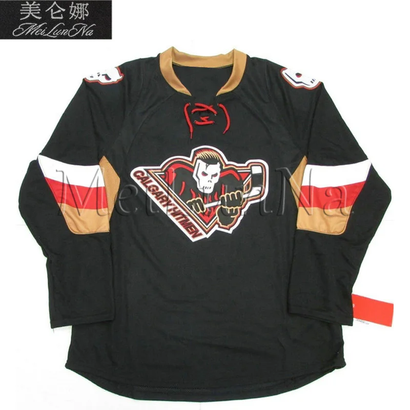 

MeiLunNa Customize Calgary Hockey Hitmen Jerseys Ryan Getzlaf Bret Hitman Hart Home Road Third Sewn On Any Name NO.Size W