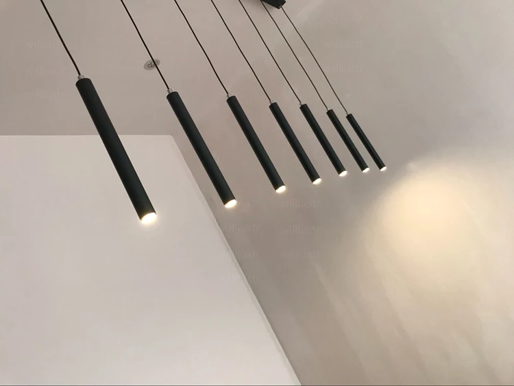 Pingente de Alumínio Moderna Lâmpada Suspensão Iluminação Pendurado Cilindro Lâmpadas Tubo Luz Branco Preto Minimalista Luzes Luxo Led 24 High Quality light hanging