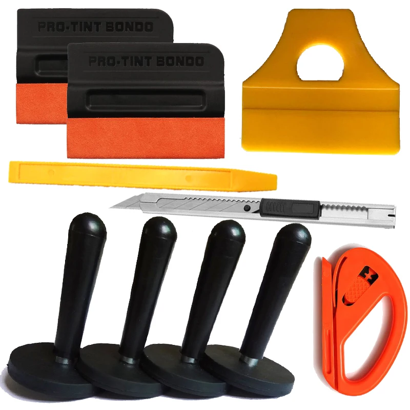 

10pcs Car Film Wrap Vinyl Tools Kit Scratch Squeegee Razor Cutter 4 Magnets