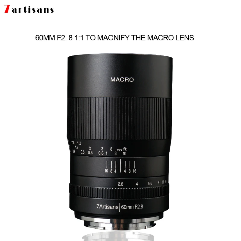 Billig 7 handwerker 60mm f2. 8 11 vergrößerung makro objektiv ist geeignet für die Canon EOSM EOSR E Fuji M43 nikon z Montieren