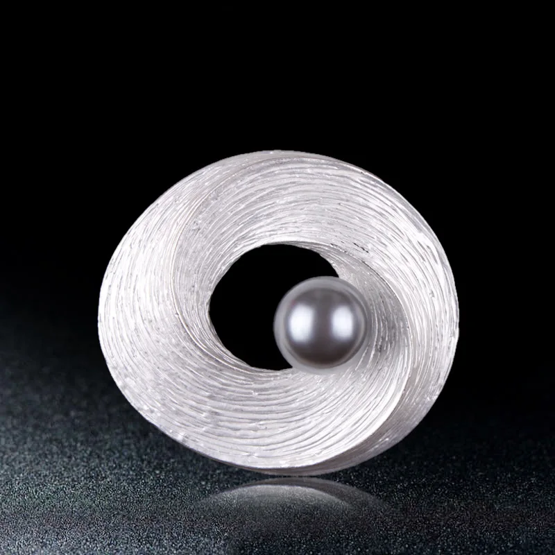 

baiduqiandu Romantic Women Round Brooch With One Imitation Pearl Women Wedding Dress Coat Accessories