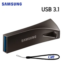 SAMSUNG BAR Plus, USB флеш-накопитель, 256 ГБ, 128 ГБ, 64 ГБ, 32 ГБ, флеш-накопитель, USB 3,1, совместимый с USB3.0, Металлический Мини-накопитель, карта памяти