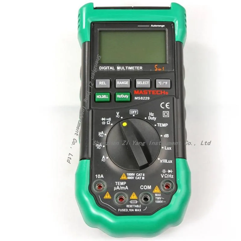 

2pcs/lot Mastech MS8229 5 in1 Auto range Digital Multimeter Multifunction Lux Sound Level Temperature Humidity Tester Meter