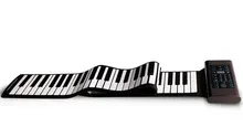 Free shipping!88Keys Roll Up silicone piano with 128tones,128rhythms,14Demo songs Roll-Up keyboard piano(Black- Microphone input