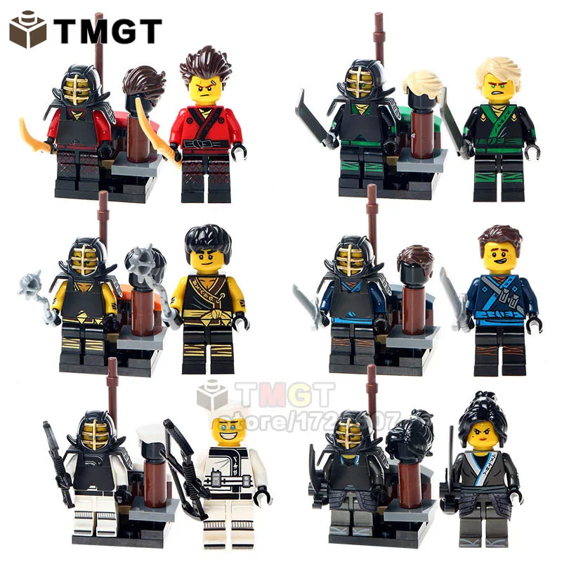

Building Blocks 6pcs/lot Decool 10059-10064 Kai Cole Jay Lloyd Nya Zane Ninja With Training Suit Bricks Children Gift Toys