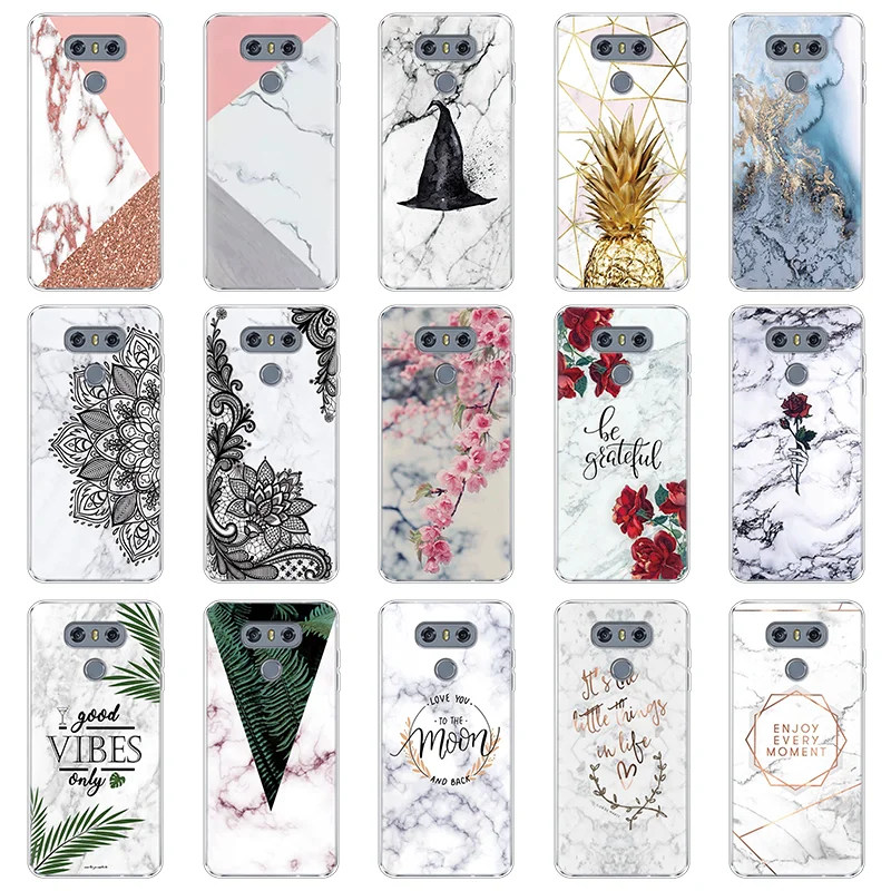 

Marble Soft Clear Case For LG V20 V30 G8 ThinQ G4 G5 G6 K4 K8 K10 2017 K11 Plus Nexus 5X Q7 X Power 2 Mandala Lace Flowers Cover
