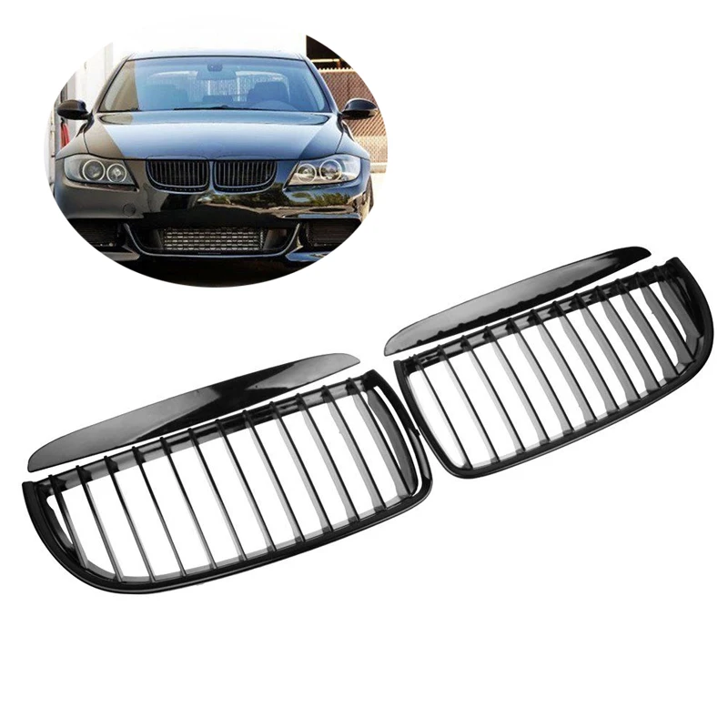 

For E90 E91 Glossy Black Front Kidney Grill Grilles For Saloon 05-08 325i 328i 335i 4D