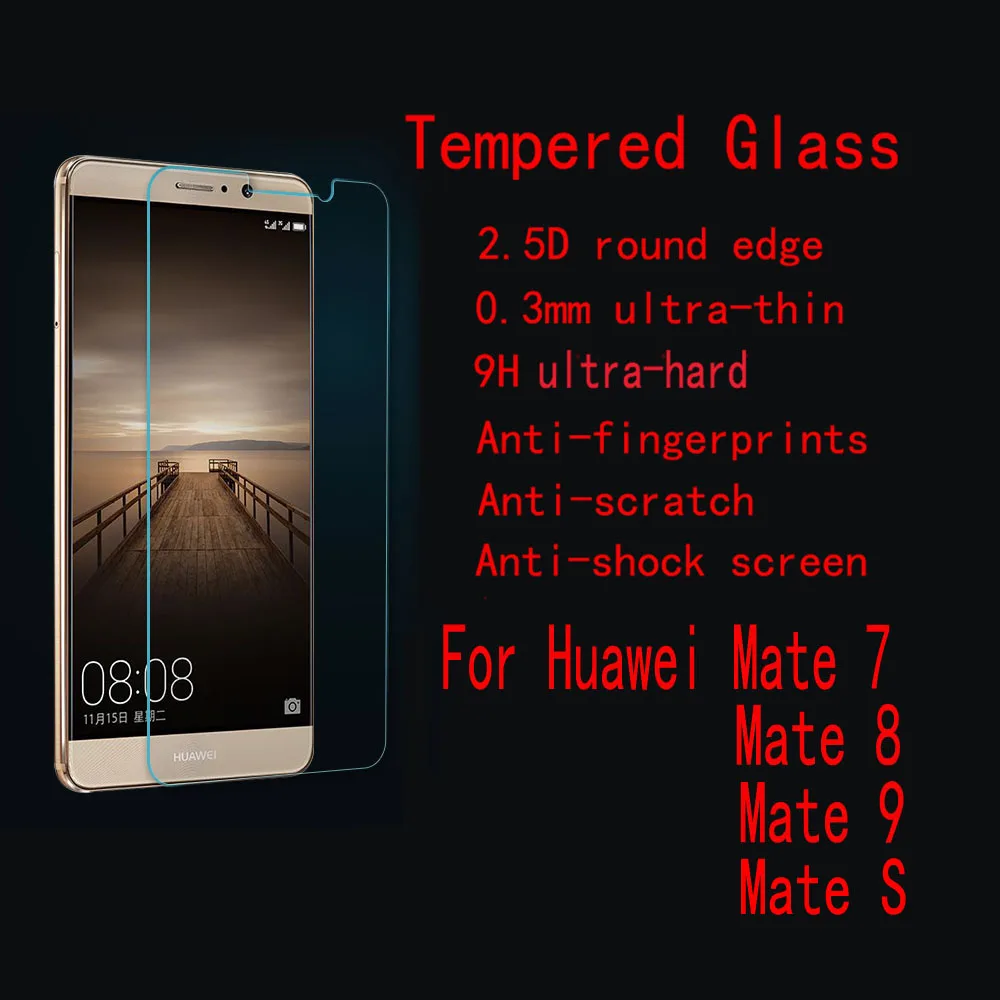 

FENGHEMEI Tempered Glass Protector For Huawei Mate 7 8 9 Mate 10 PRO Mate 9 Lite Anti-burst Screen Film With Retail Package