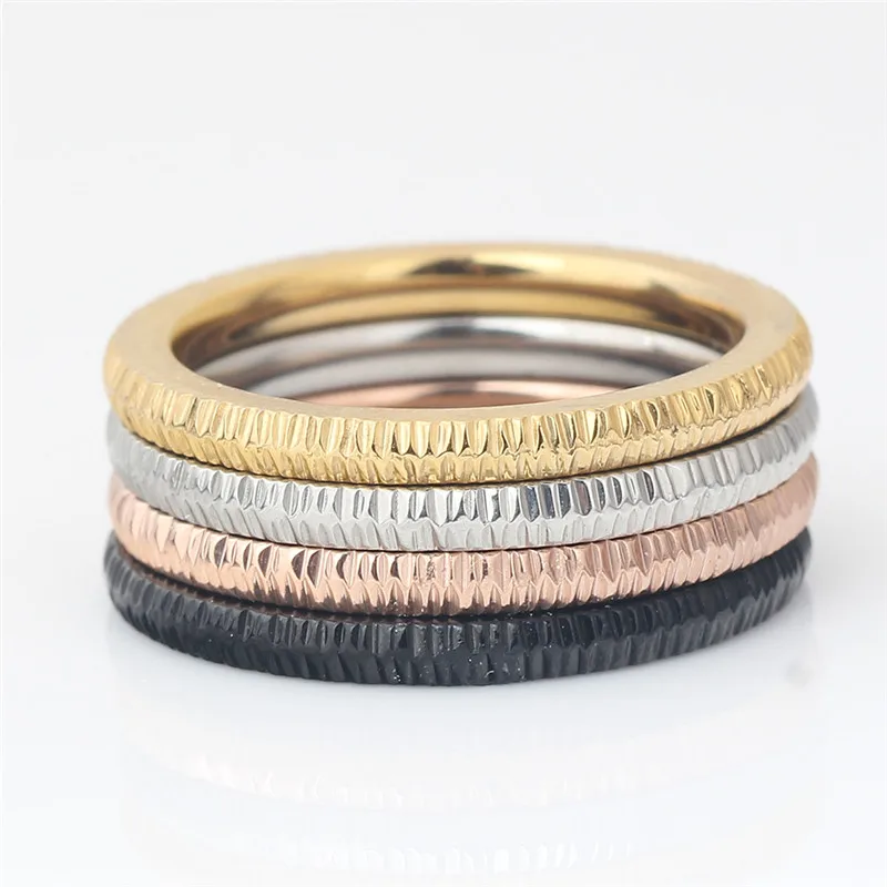 Modyle 2018 New Wedding Band Rings Set For Men/Women Classic Jewelry Four Colors Stainless steel Rings