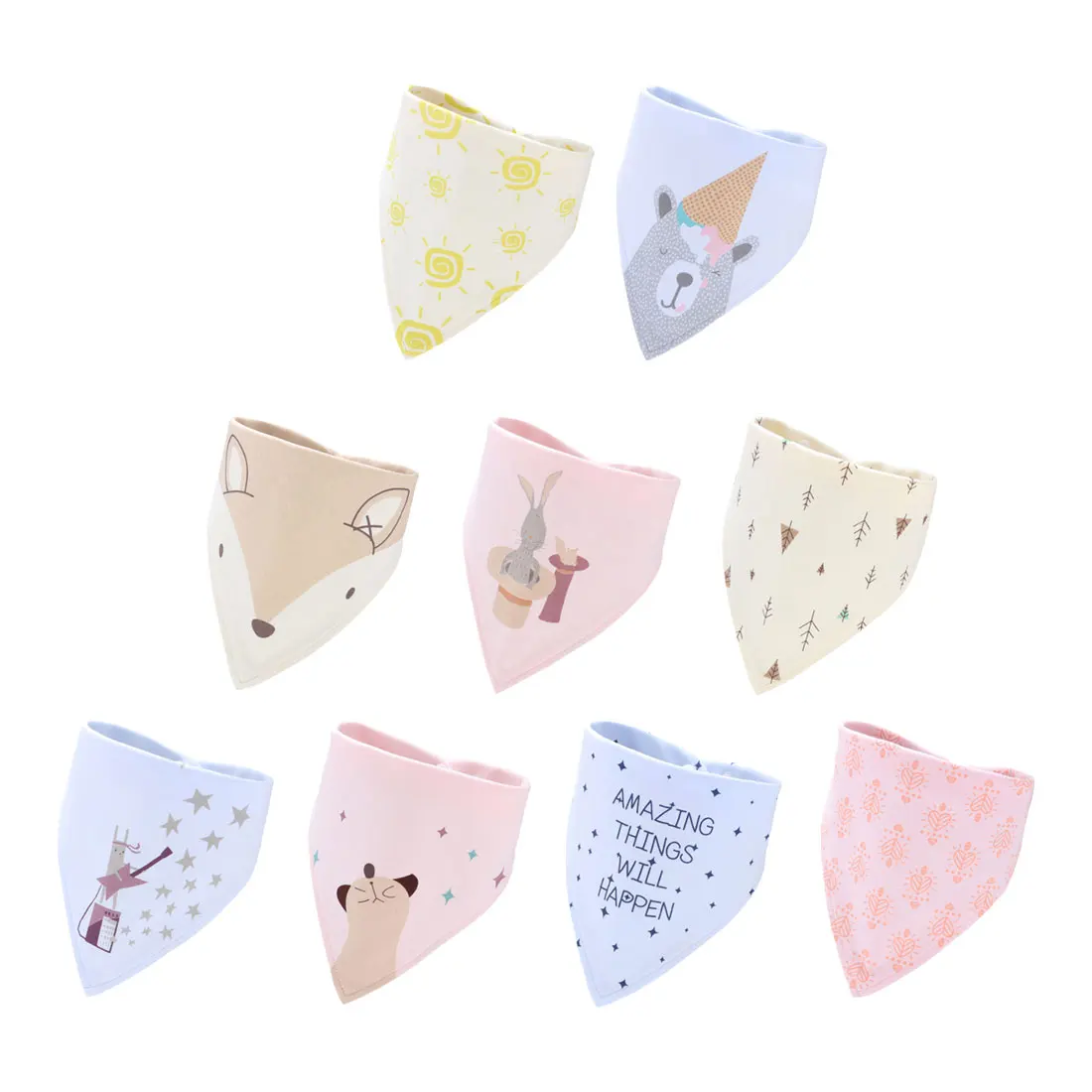 Cartoon Saliva Towel Baby Eating Accessory Soft Baby Stuff Cotton Bandana Bibs Baby Feeding Smock Infant Burp Cloths