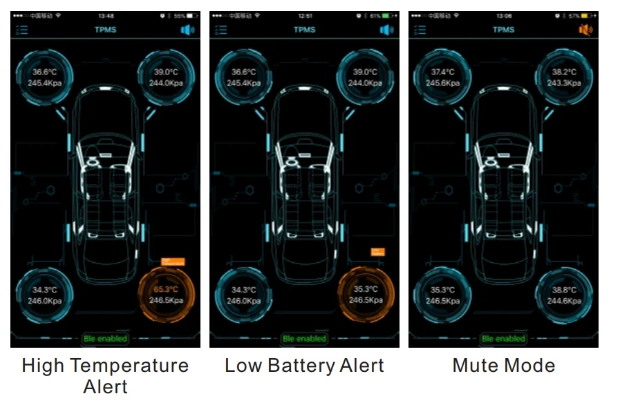 Автомобильный Bluetooth 4 TPMS Android IOS монитор давления в шинах 4 внутренних датчика дисплей приложения для мобильного телефона для ios andriod