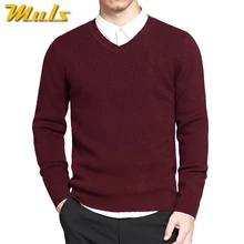 Мужские пуловеры, свитера, Базовый стиль, v-образный вырез, свитер, хлопок, вязанные Джемперы, одноцветная Мужская Вязанная одежда, темно-синий, красный, черный цвета, размера плюс 4XL
