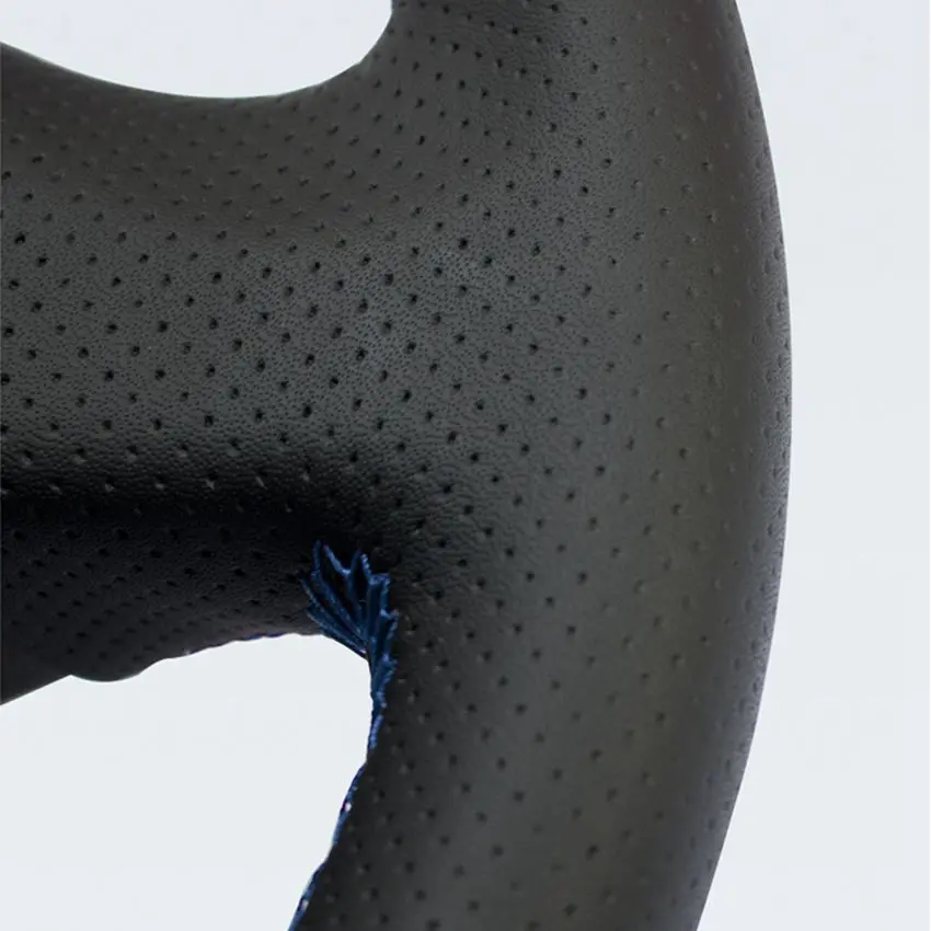 DIY Ручная прошитая крышка рулевого колеса черные чехлы из искусственной кожи для рулевого колеса автомобиля для Lada Granta 2011