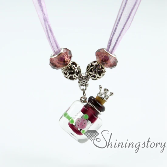 

aromatherapy inhaler venetian glass oil diffusing necklace perfume pendants
