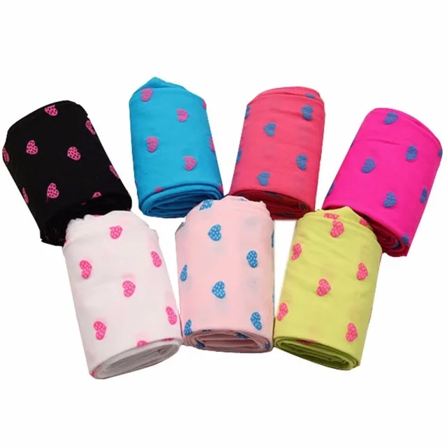 

Fashion Heart Printed Baby Legging Children Girls Candy Color Pantyhose Velvet Stockings BM88