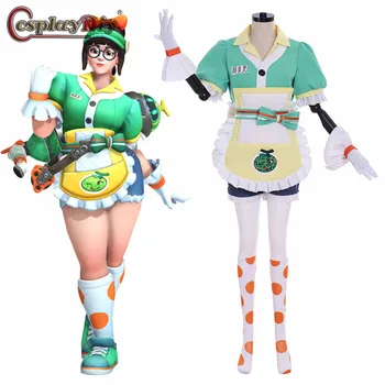 

Cosplaydiy OW Anniversary 2019! Mei Legendary Skin Mei Ling Zhou Cosplay Costume Women Halloween Party Outfits Custom Made